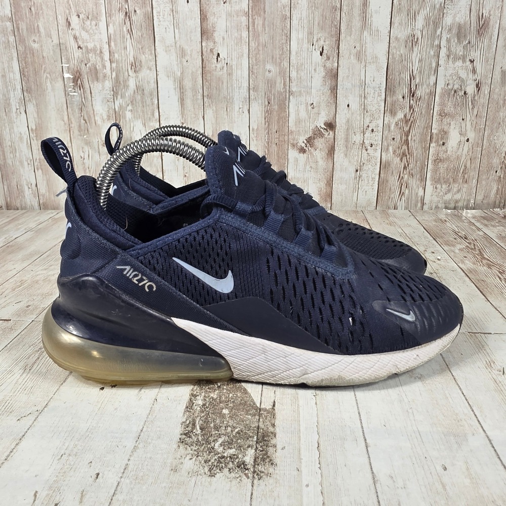 Nike Air Max 270 Navy Blue White Sneakers 943345-407 Womens 7.5 / 6Y